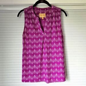 Skies Are Blue Fuchsia Patterned Tank Top